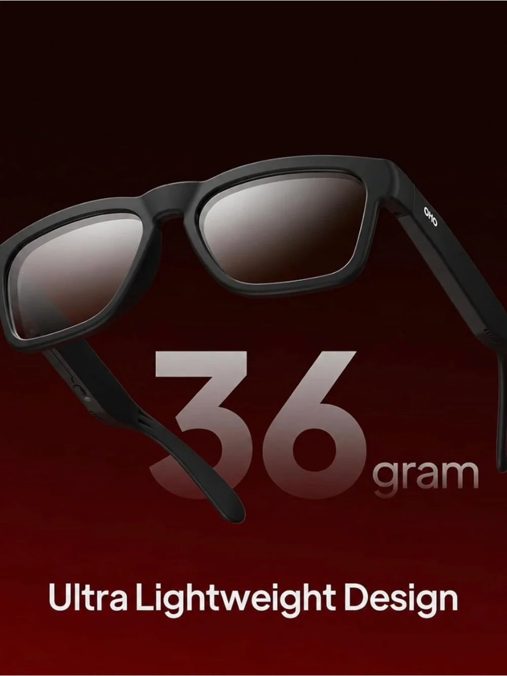Oho Smart Glasses Polarized Sunglasses Bluetooth Speaker UV Protection VoiceCTL